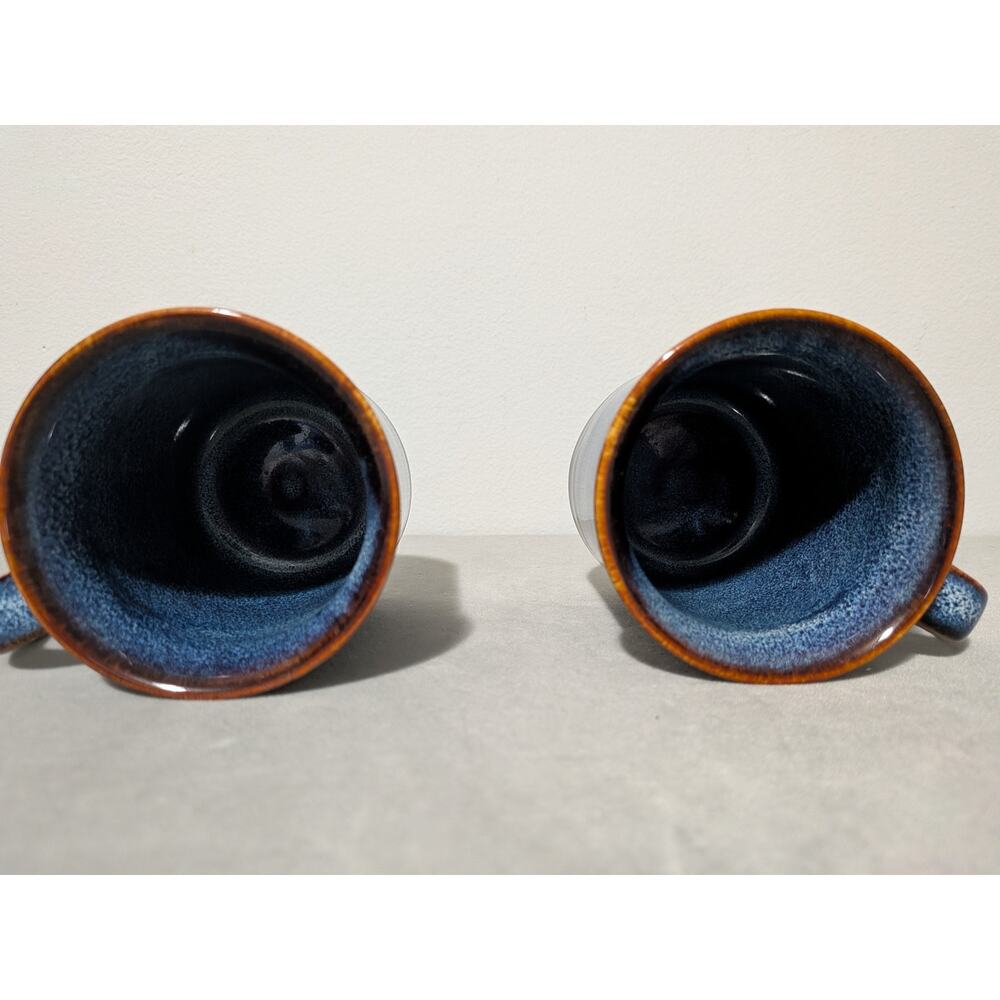 Ocean Waves by West Elm Blue & Brown Coffee Mugs Set Of 2 Discontinued - Picture 4 of 10